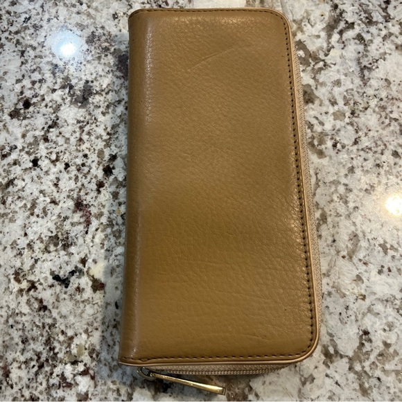 MICHAEL KORS WOMENS BEIGE LEATHER MEDIUM WALLET ZIP AROUND 4” X 8” - Picture 7 of 10